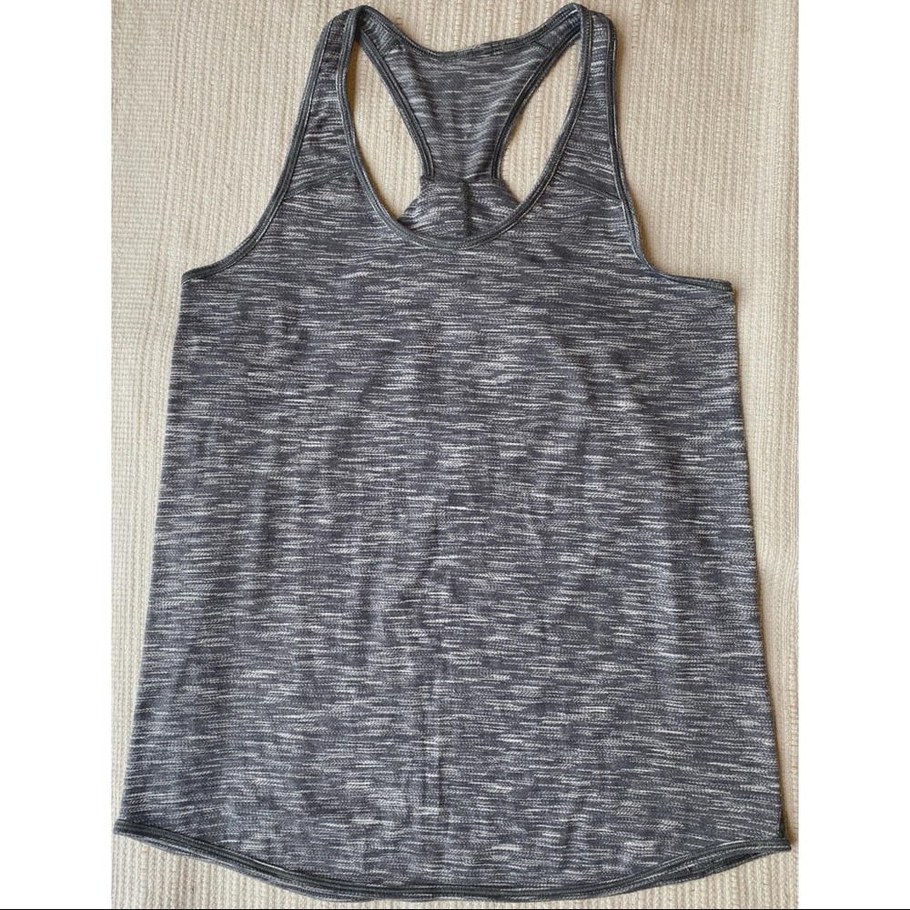 Lululemon Essential Tank Gray Tiger Space Dye Alpine White
